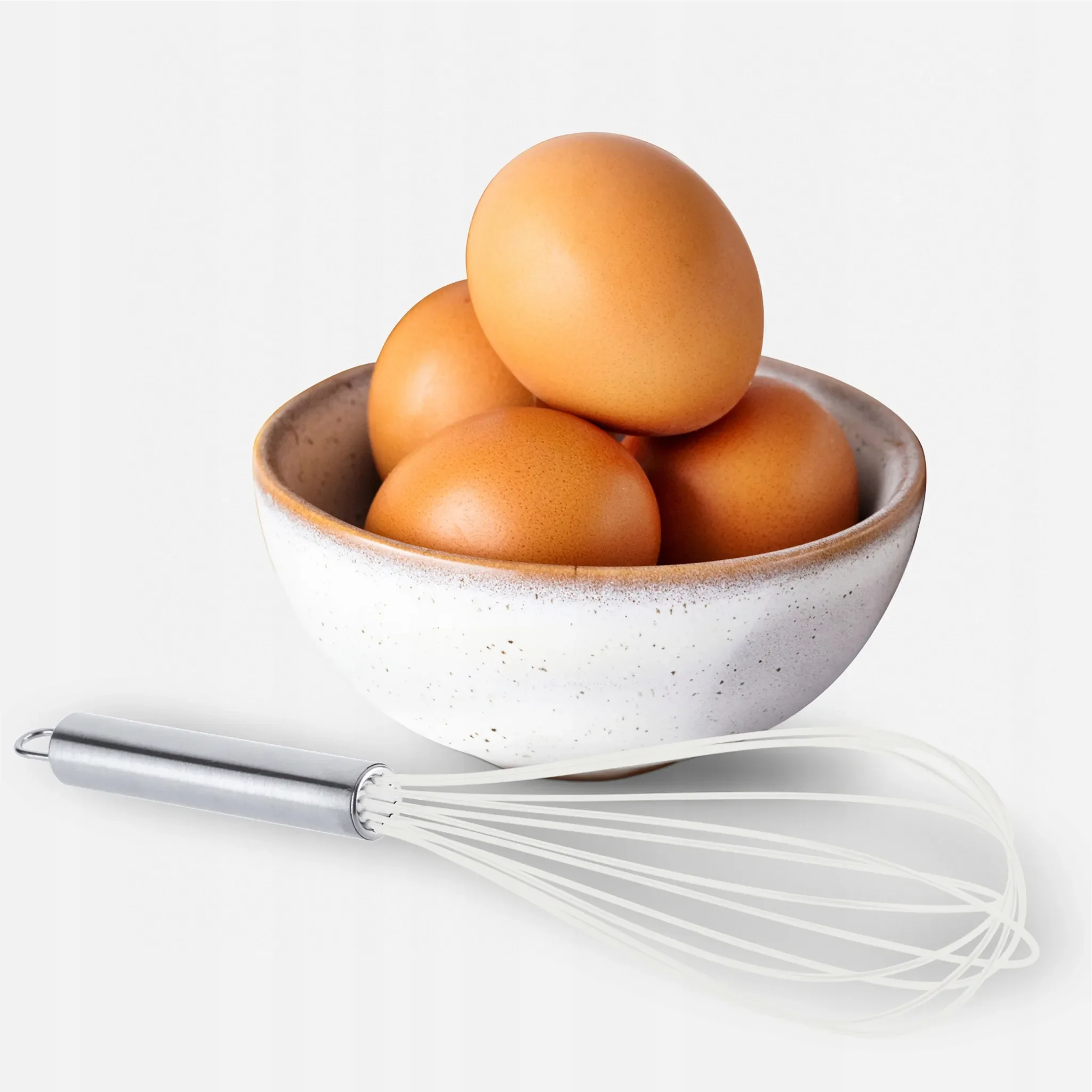 KADAX Handschneebesen "Tayral" – Silikon & Edelstahl, Weiß, 30 cm